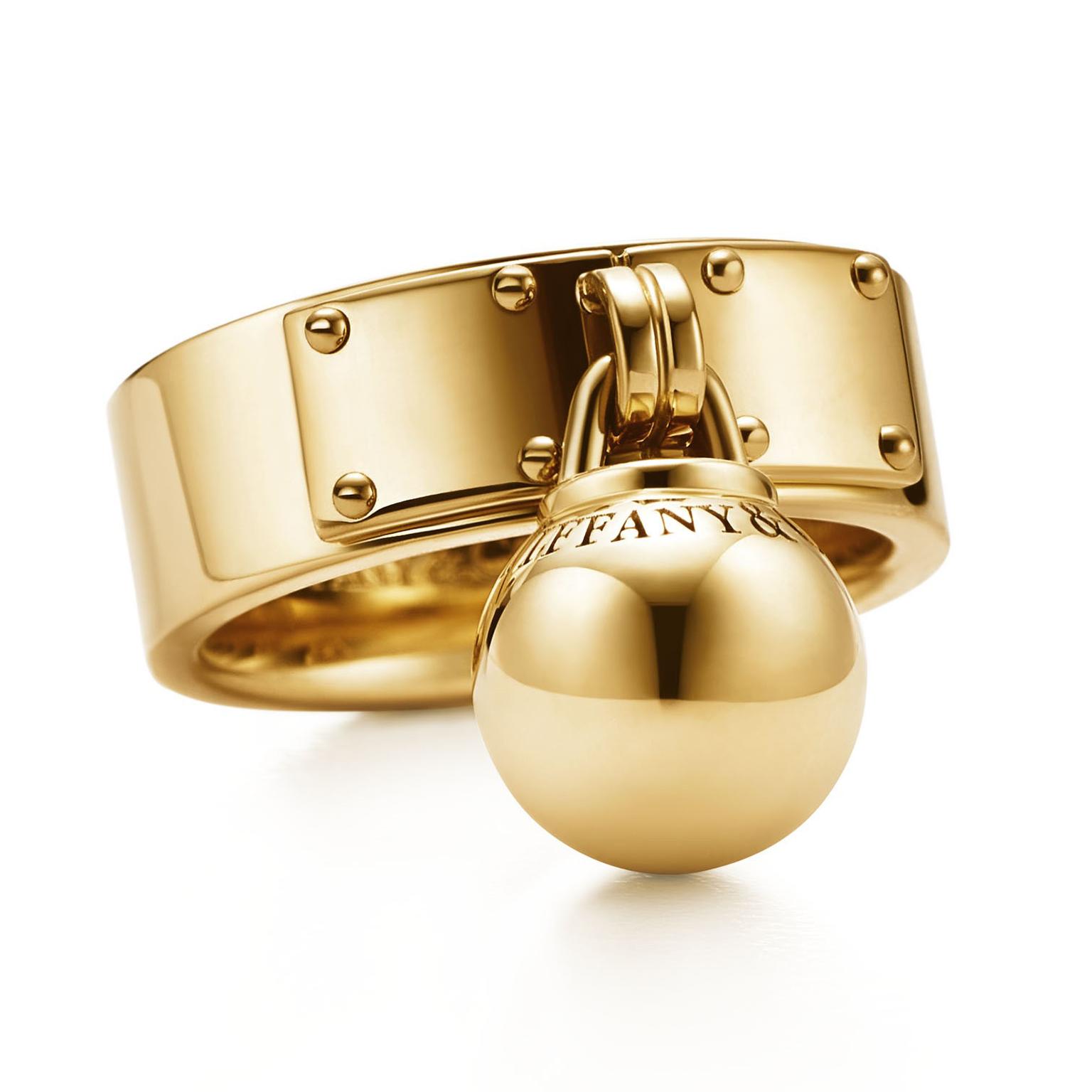 Tiffany HardWear gold ball ring