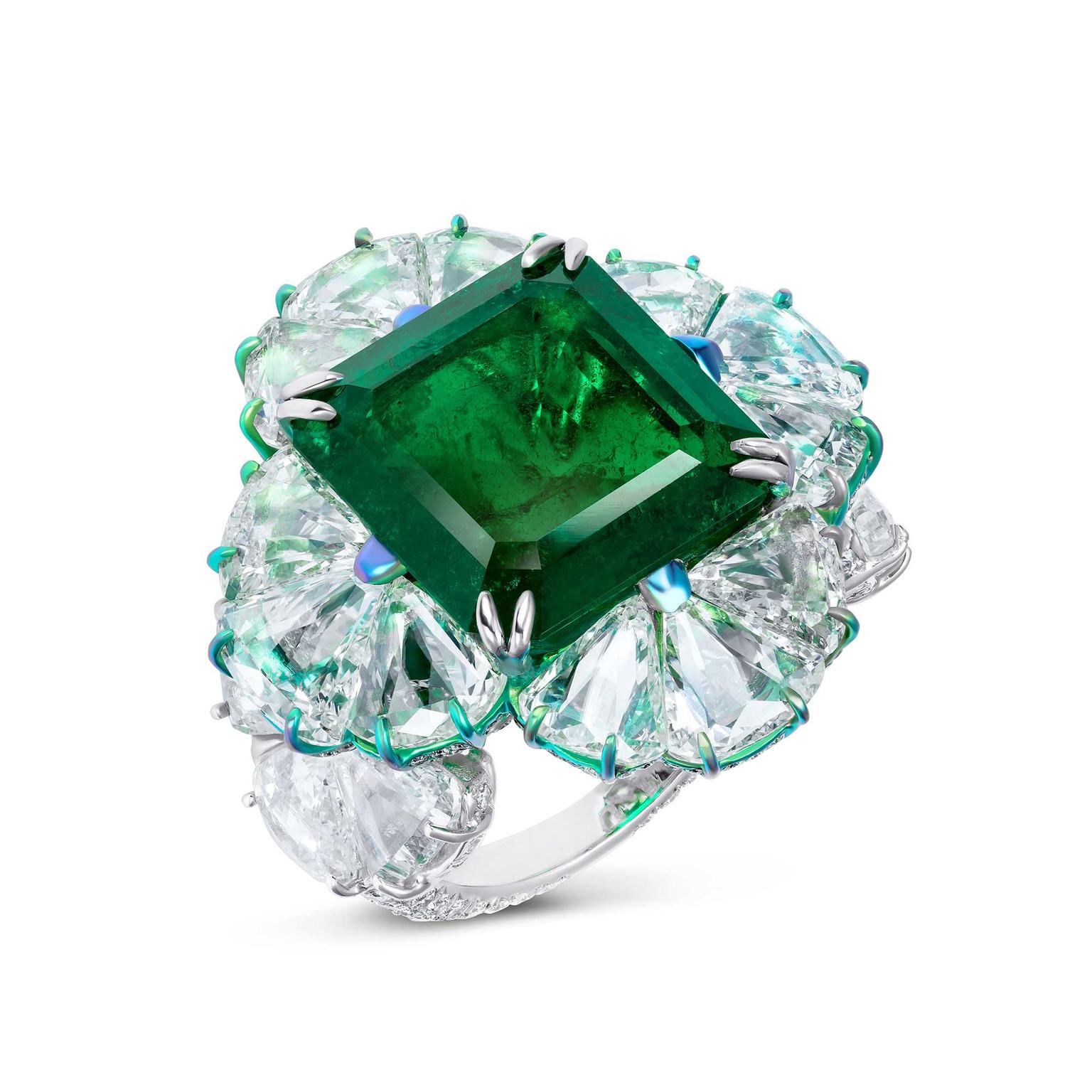 Karina Choudhrie Ocean Kelp emerald ring