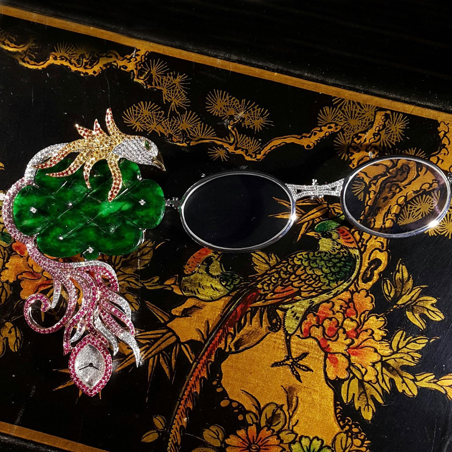 The Phoenix lorgnette by Hong Kong Jeweller Anita So for Osatina Jewellery.