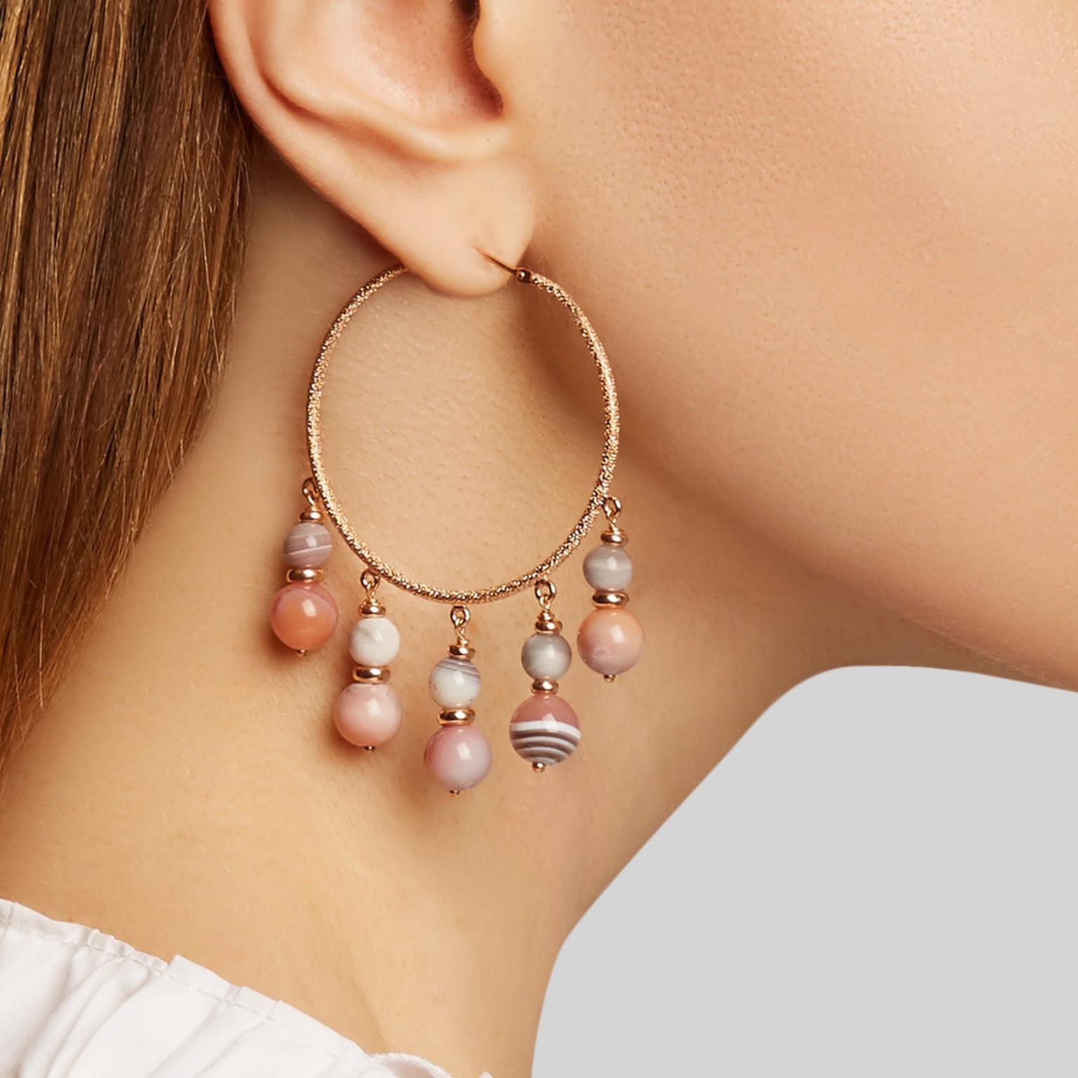 Carolina Bucci recharmed rose gold and agate hoop earring