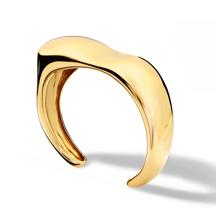 Onda Unico yellow gold cuff