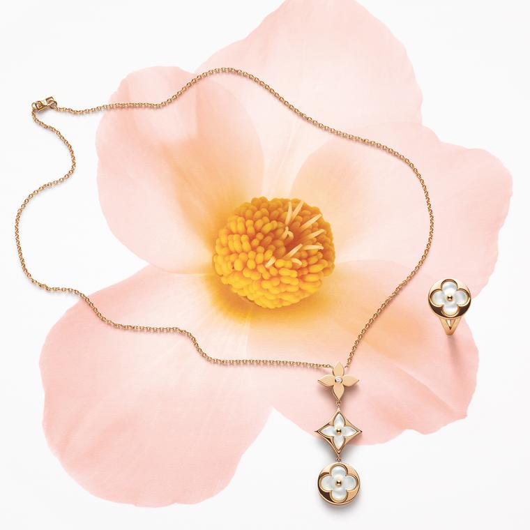 JEWELRY & TIMEPIECES Color Blossom lariat necklace, pink gold