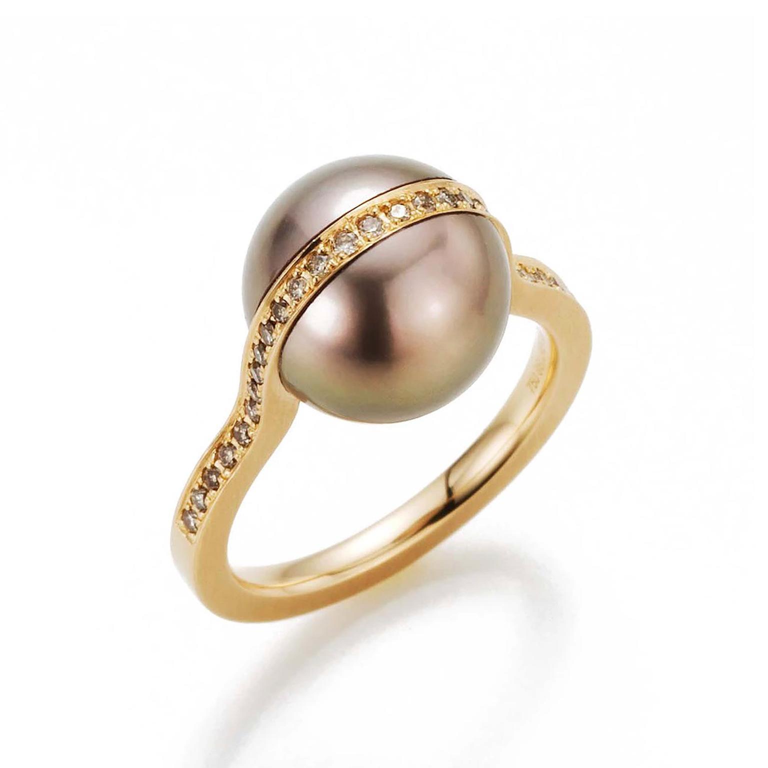 Gellner Deep impact Tahitian pearl ring