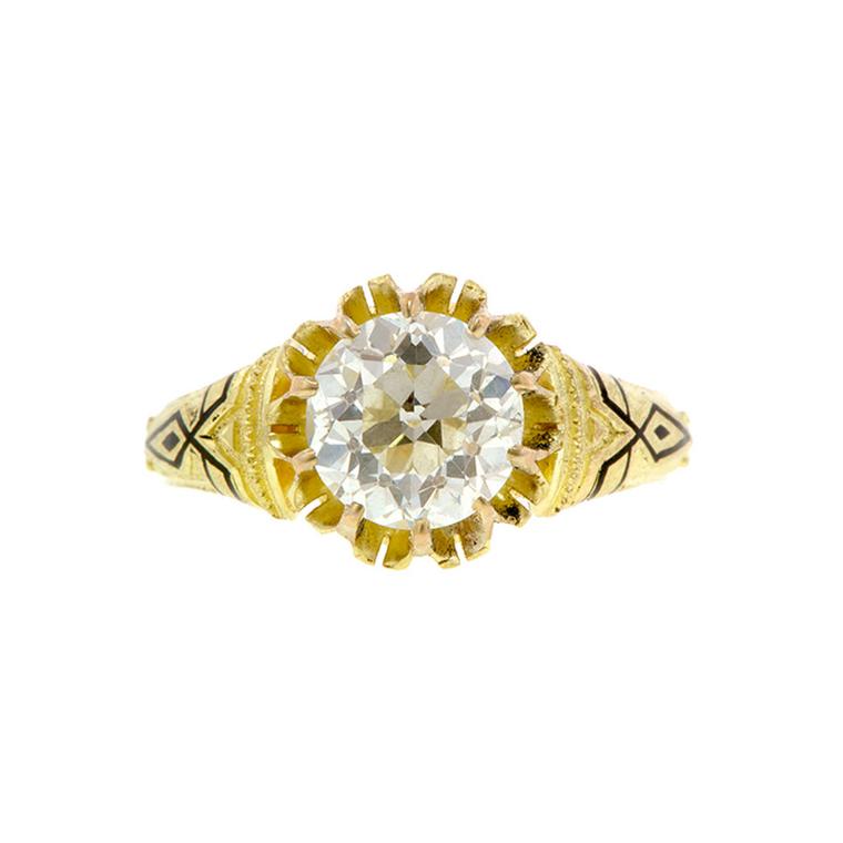Doyle & Doyle Victorian mine-cut diamond solitaire ring