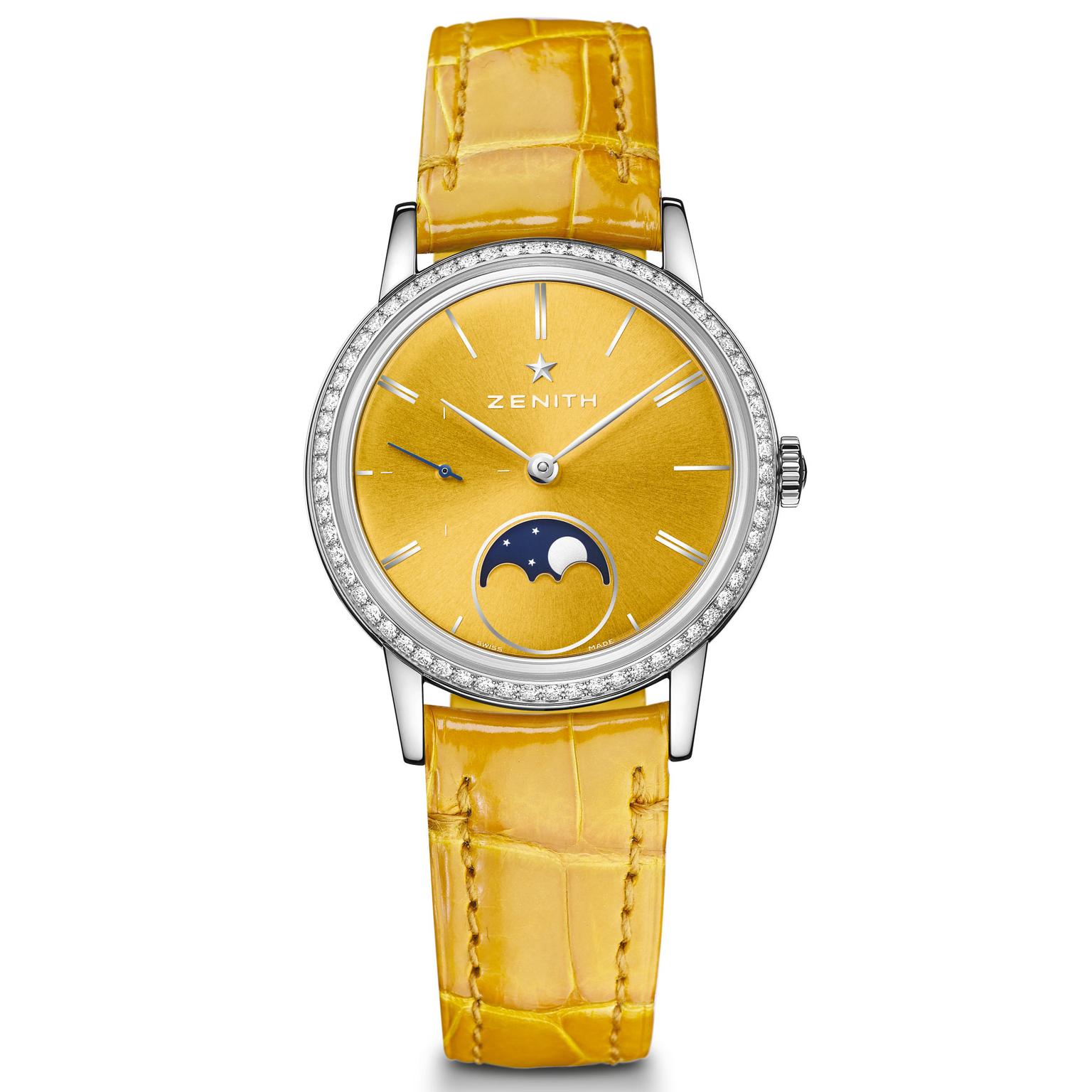 Elite Lady Moonphase watch in yellow Zenith The Jewellery Editor