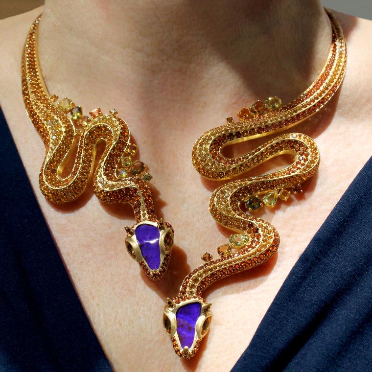 Lydia Courteille Sahara snake necklace