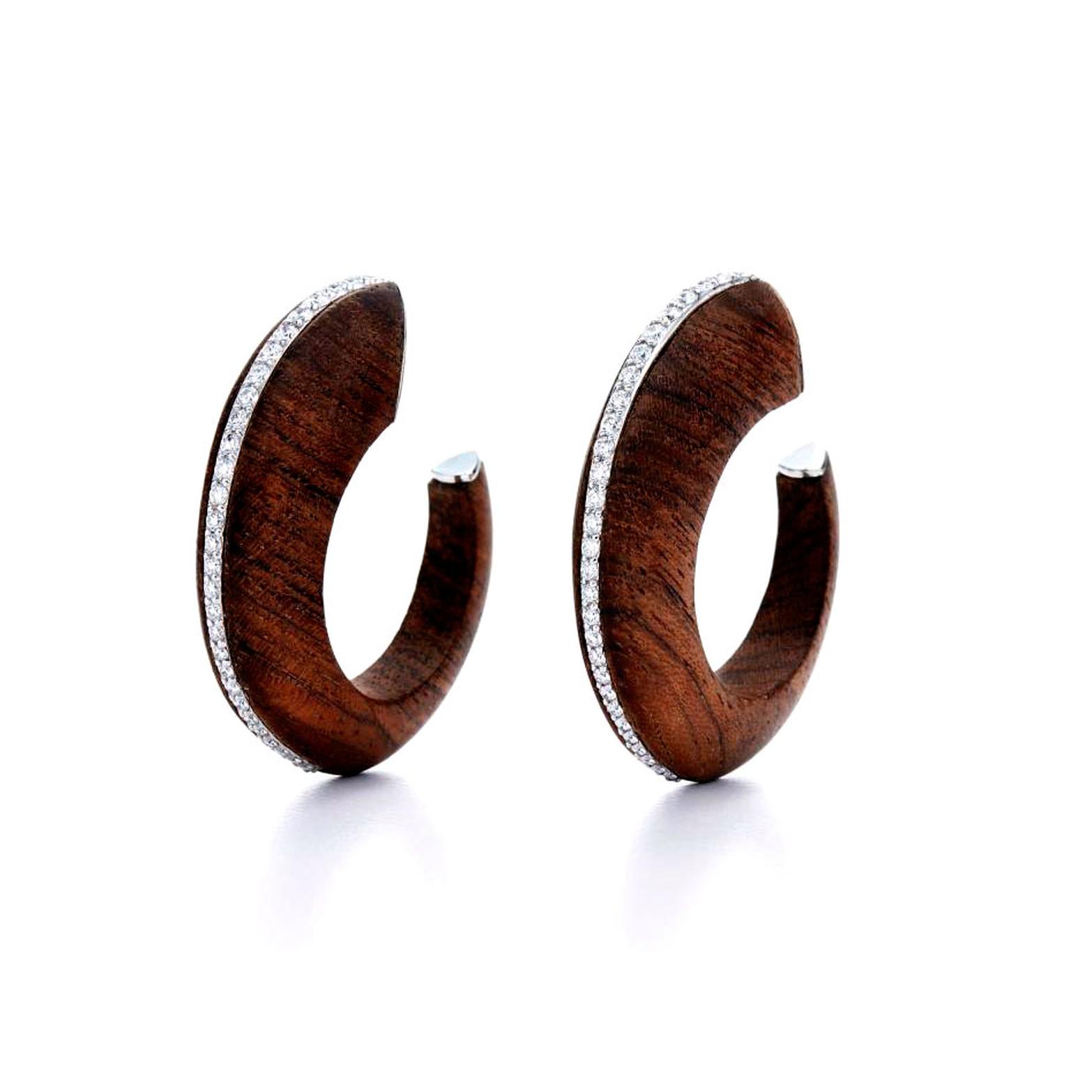 Fred Leighton rosewood diamond earrings