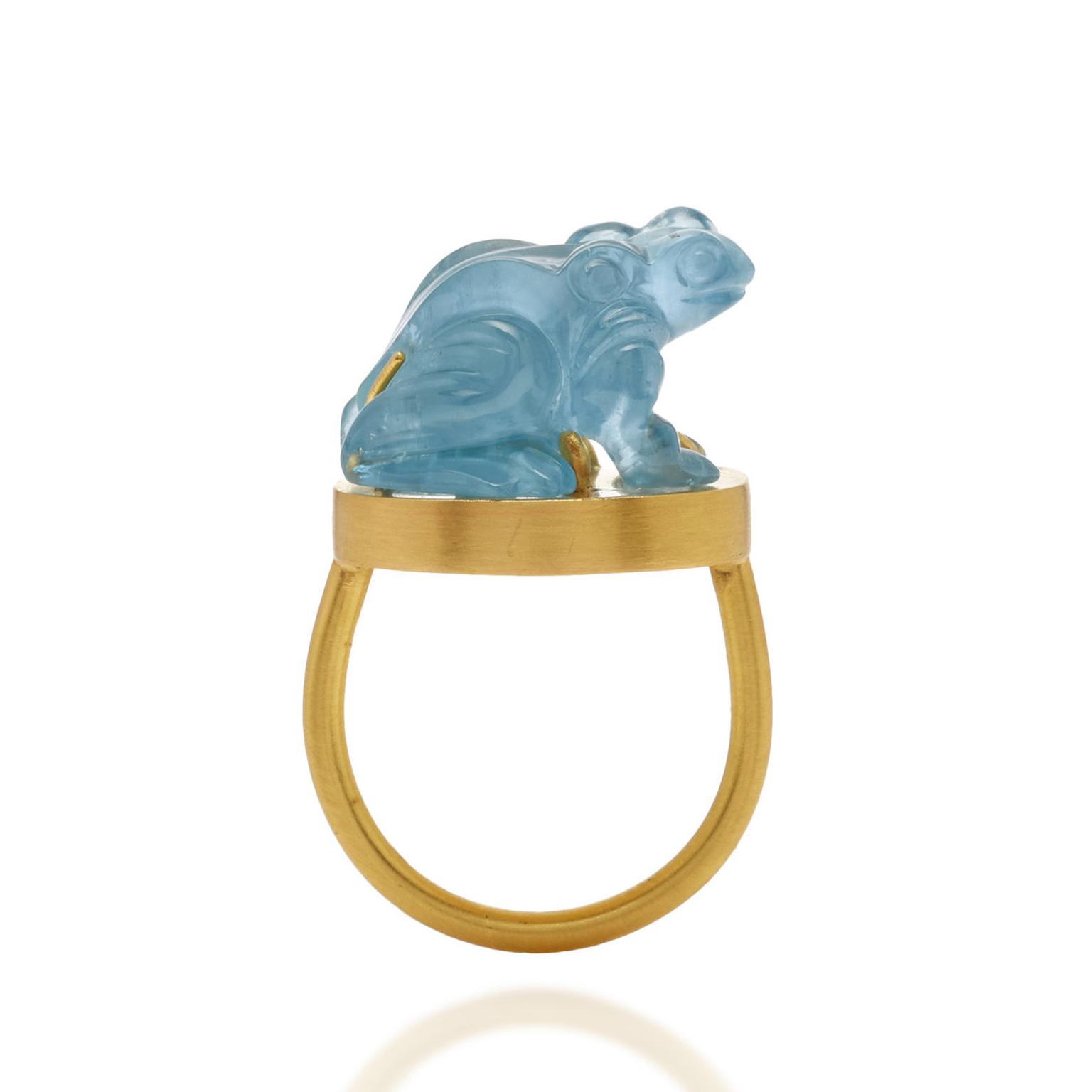 Loren Nicole Yellow Gold Heket Amulet Ring