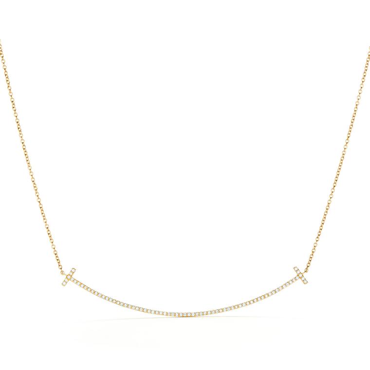 Tiffany T Smile diamond pendant in yellow gold