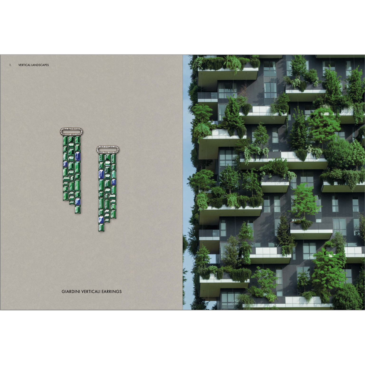 Vertical lanscapes Giardini Verticali earrrings by Pomellato image