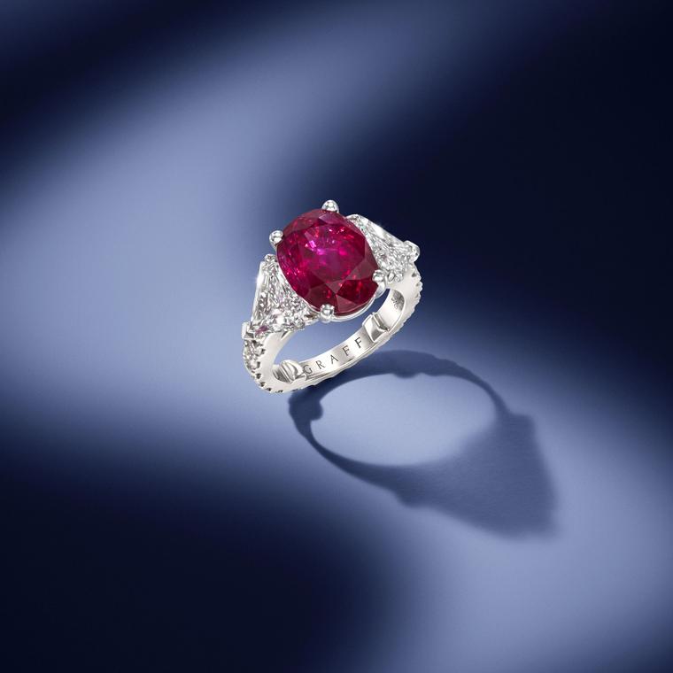 Graff Burmese ruby and diamond ring