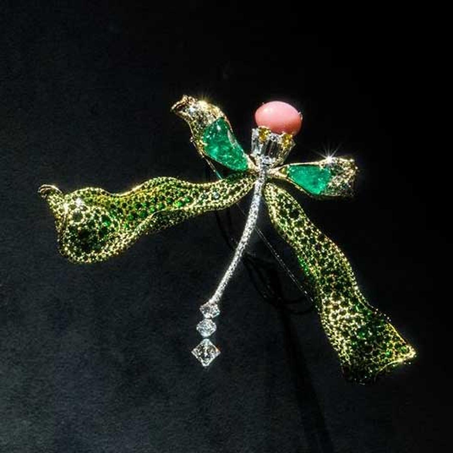 Cindy Chao Black Label Masterpiece 2018 dragonfly emerald brooch