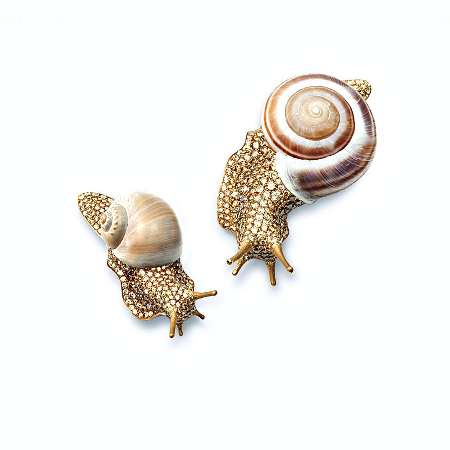 Hemmerle snail shell brooches