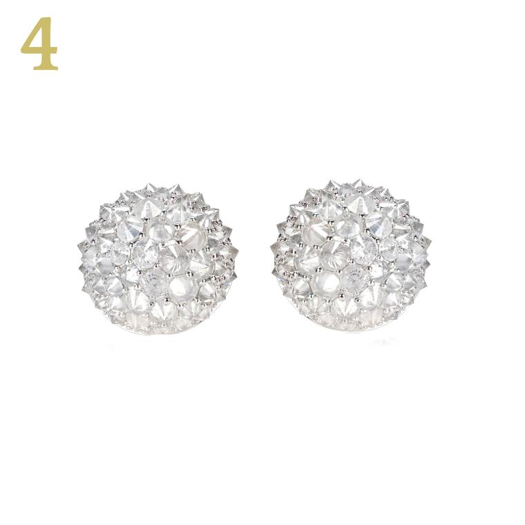 Nam Cho white gold ice diamond studs