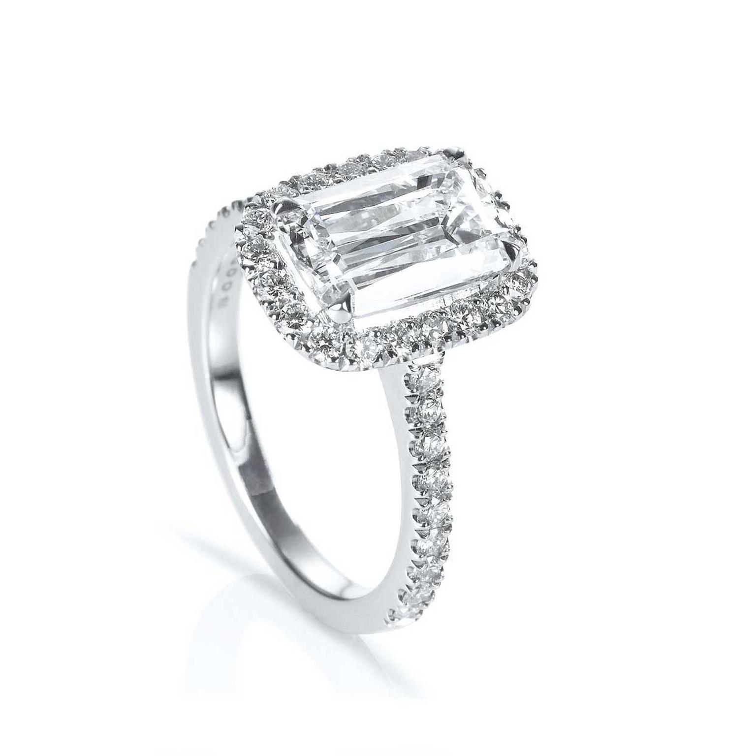 Ashoka Cut Lab Grown Diamond Solitaire Ring / Yellow Gold Half Bezel Set  Ring | eBay