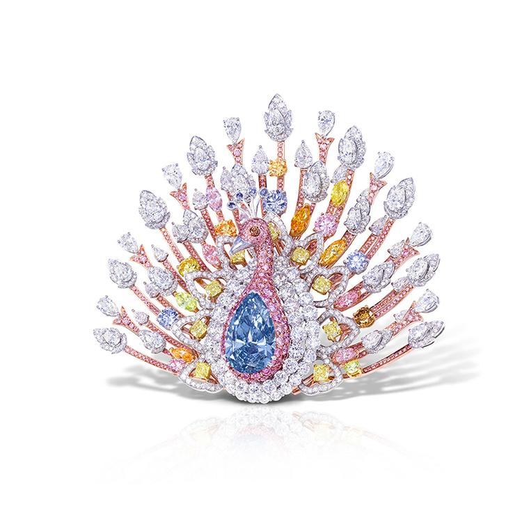 Graff diamond peacock brooch