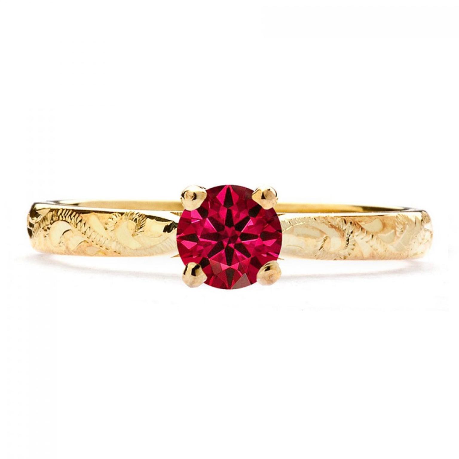 Arabel Lebrusan Athena ruby engagement ring