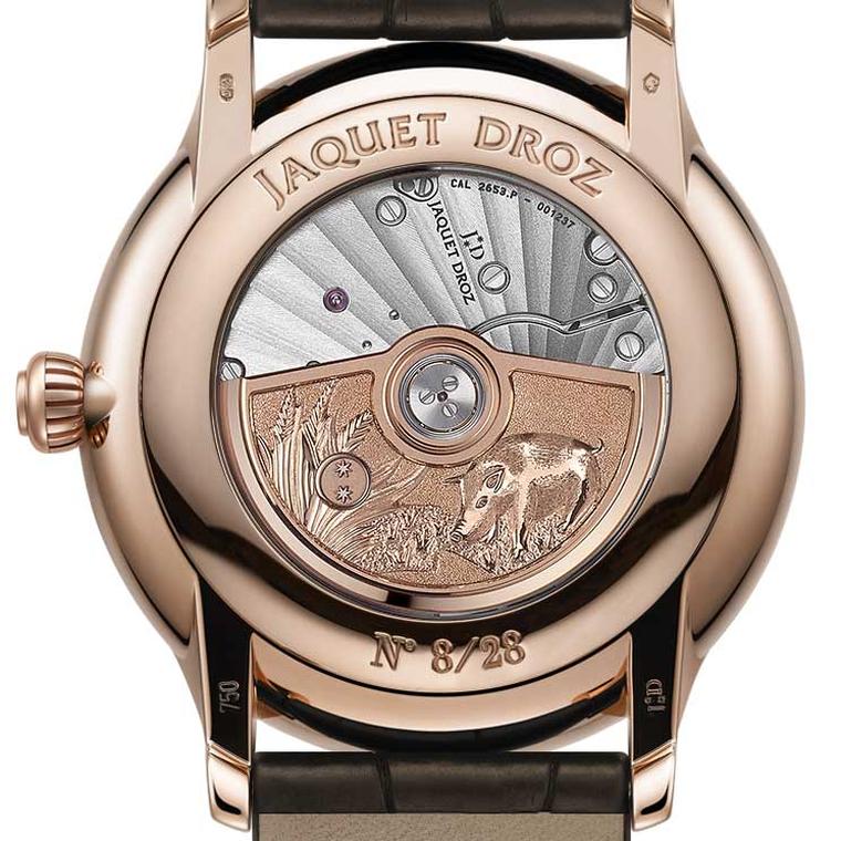 Back of Jaquet Droz Year of Pig watch