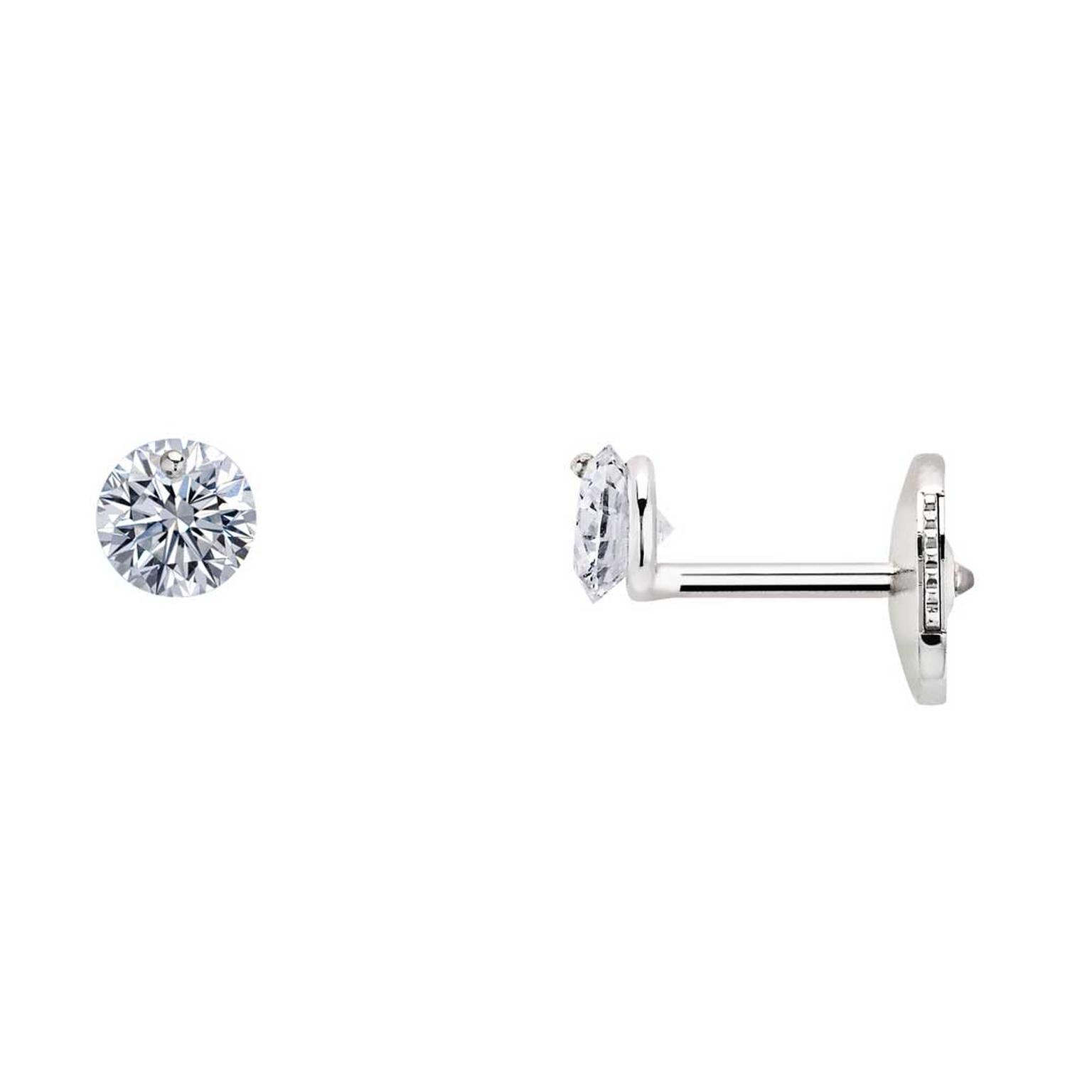 La Brune & La Blonde 360° studs with brilliant-cut diamonds in white gold