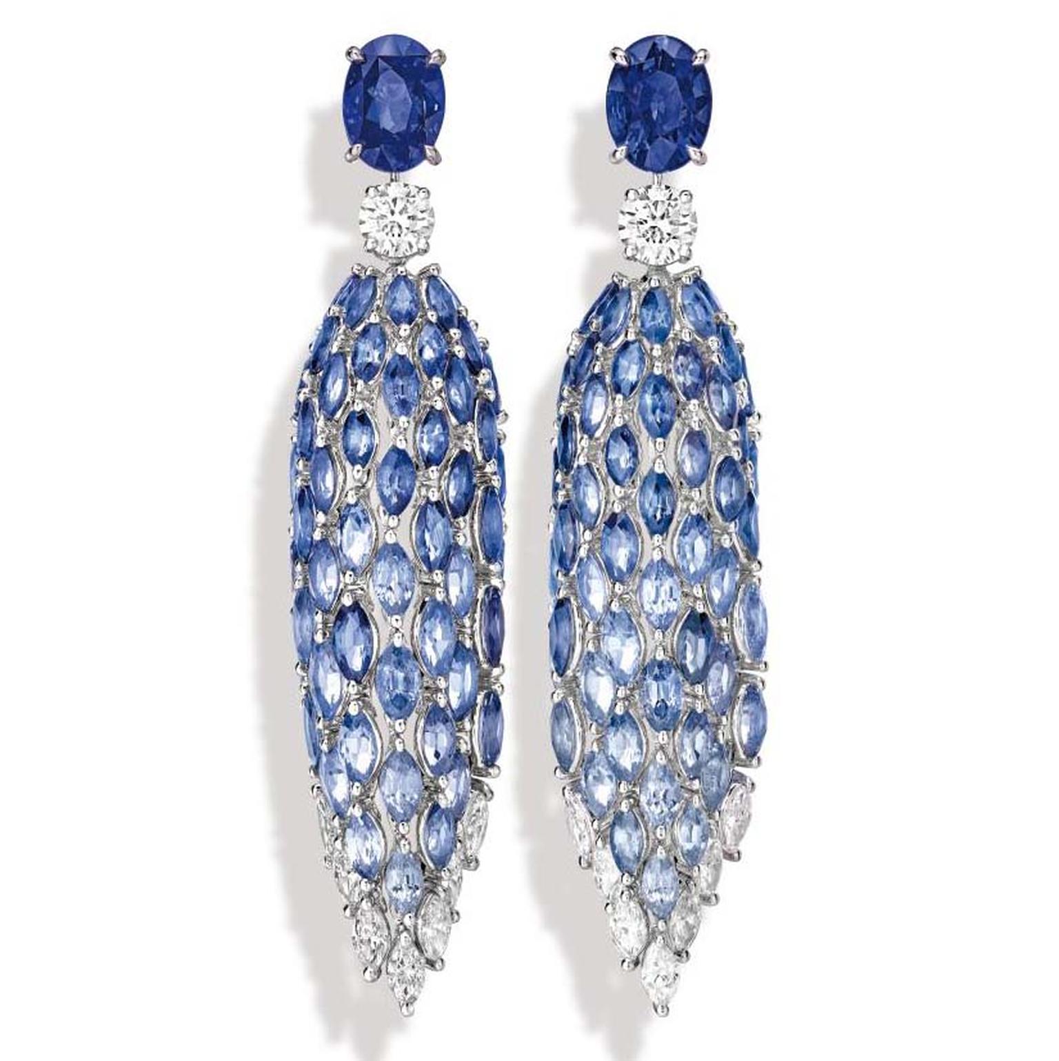 Piaget Golden Oasis Blue Waterfall earrings