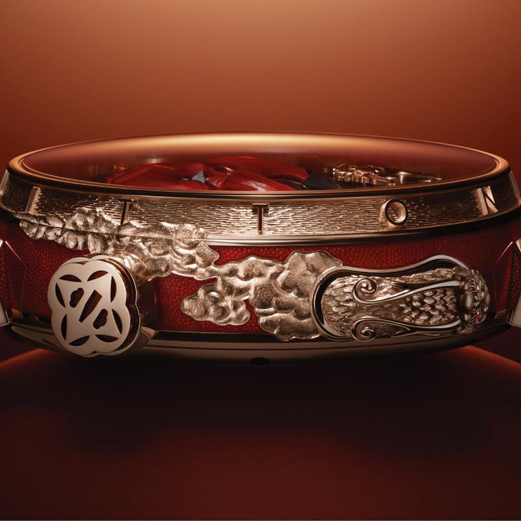 Tambour Bushido Automata by Louis Vuitton side of the watch