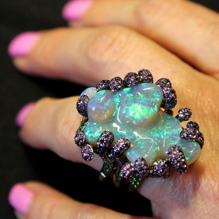 Lydia Courteille Deep Sea baroque opall ring