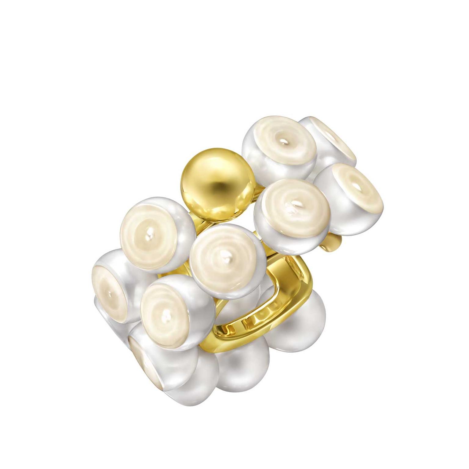 M/G TASAKI Sliced Sphere ear cuff on white background