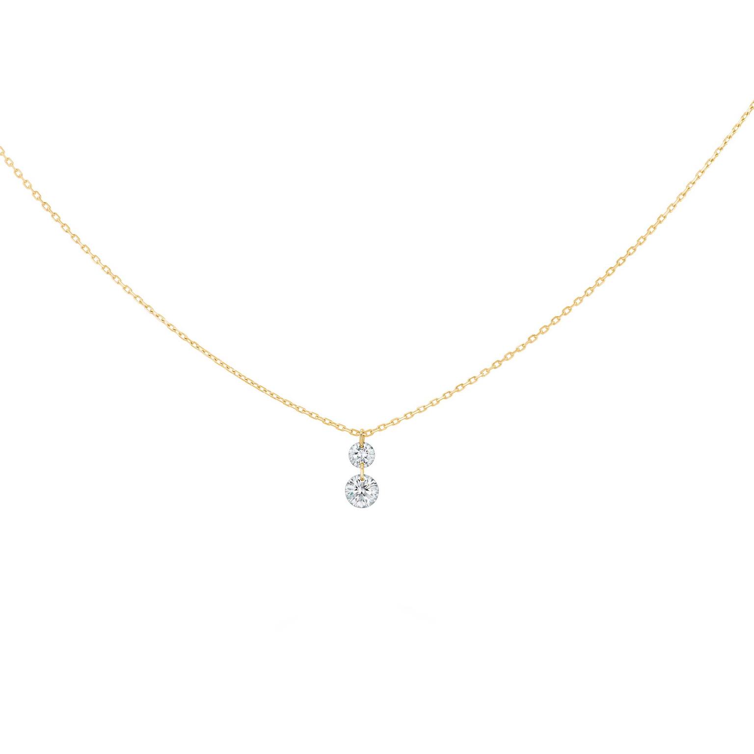 La Brune & La Blonde 360° Duo necklace with brilliant-cut diamonds on a gold chain