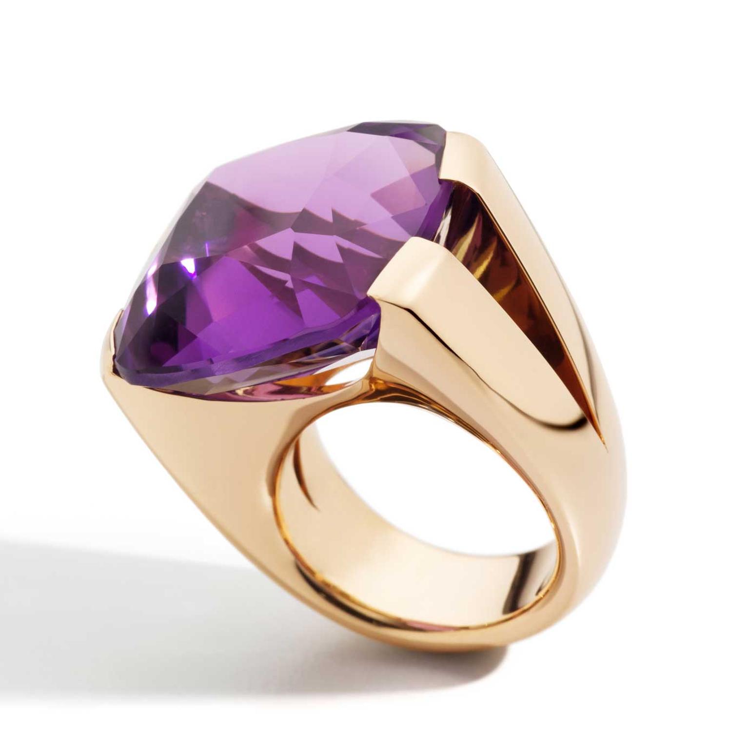 Vhernier Cuscino amethyst ring in rose gold