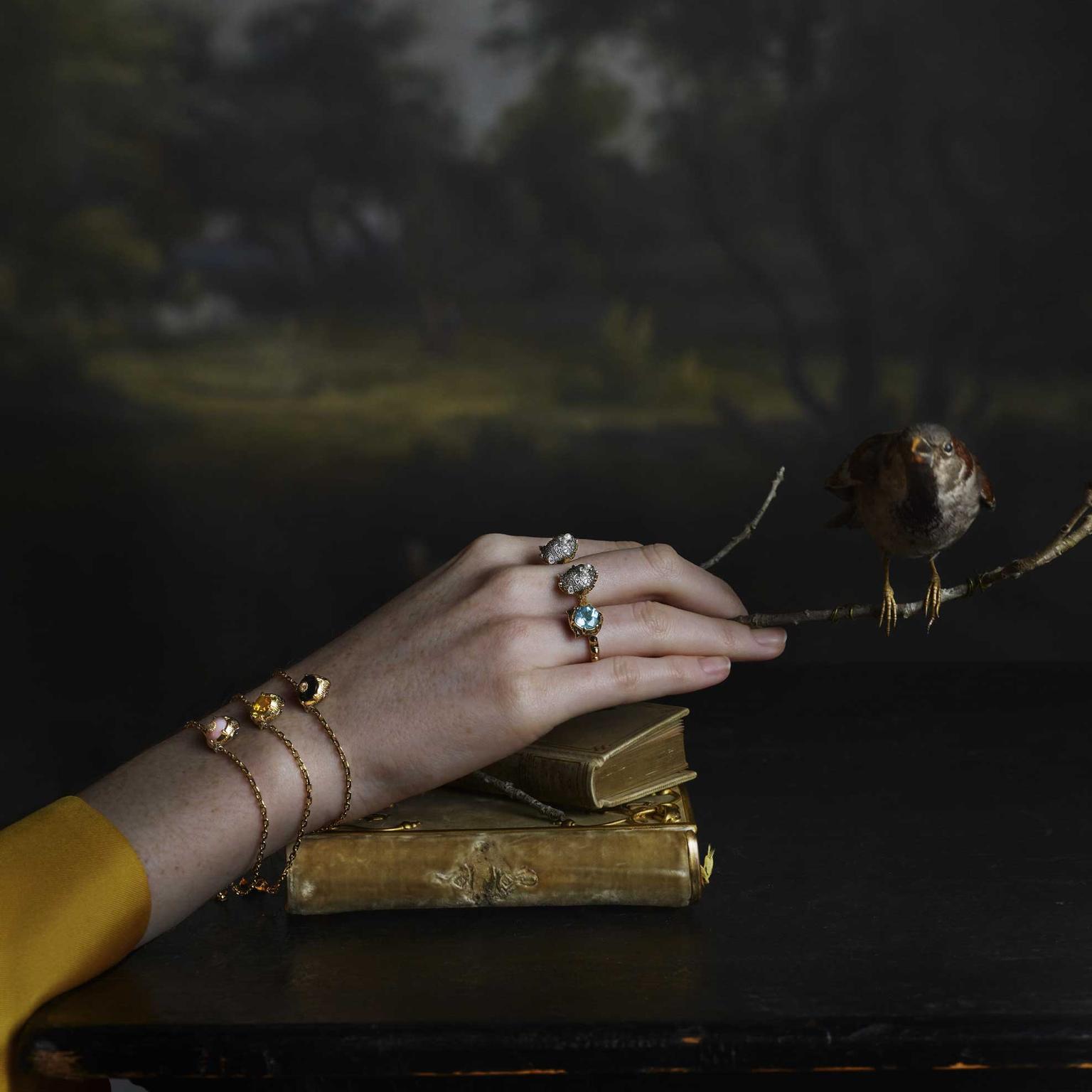Gucci Le Marche des Merveilles jewels in portrait rings and bracelet Julia Hetta photography