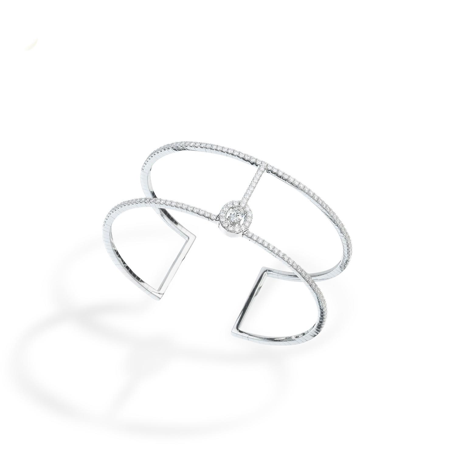 Messika Glam Azone white gold diamond cuff