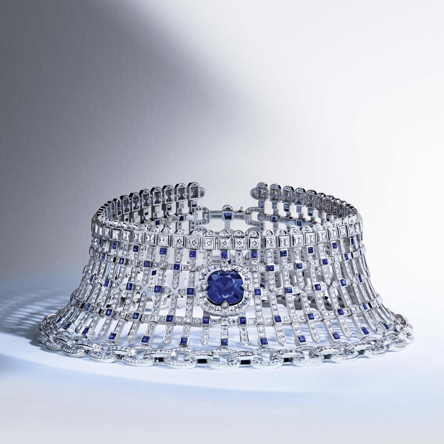 Louis Vuitton Riders of the Knights Le Royaume diamond and sapphire choker