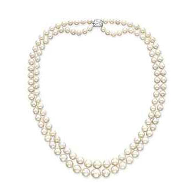 Cartier two-strand natural pearl necklace