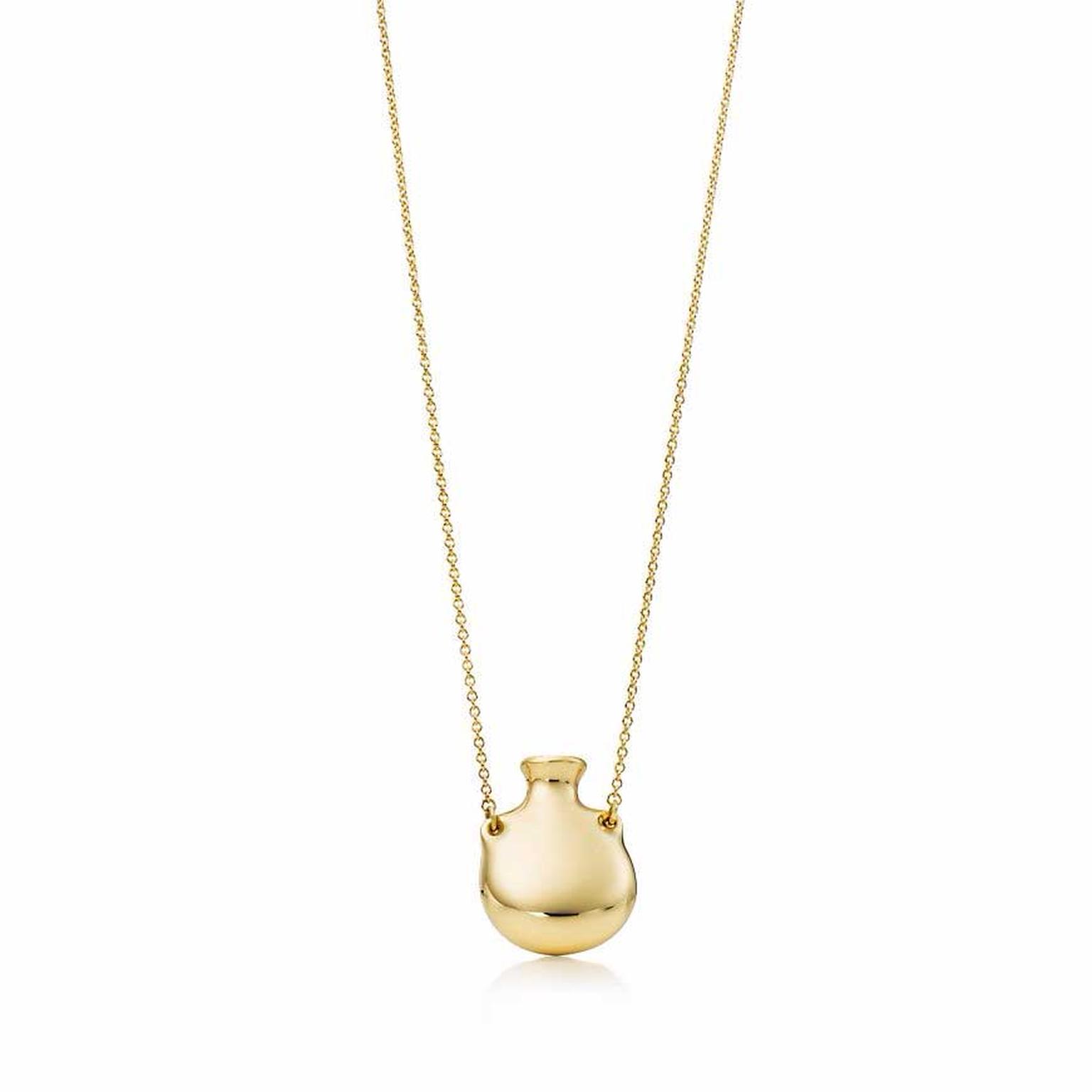 Elsa Peretti for Tiffany Bottle open pendant in yellow gold