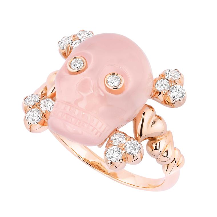 Dior tete de mort pink quartz ring Price £7150