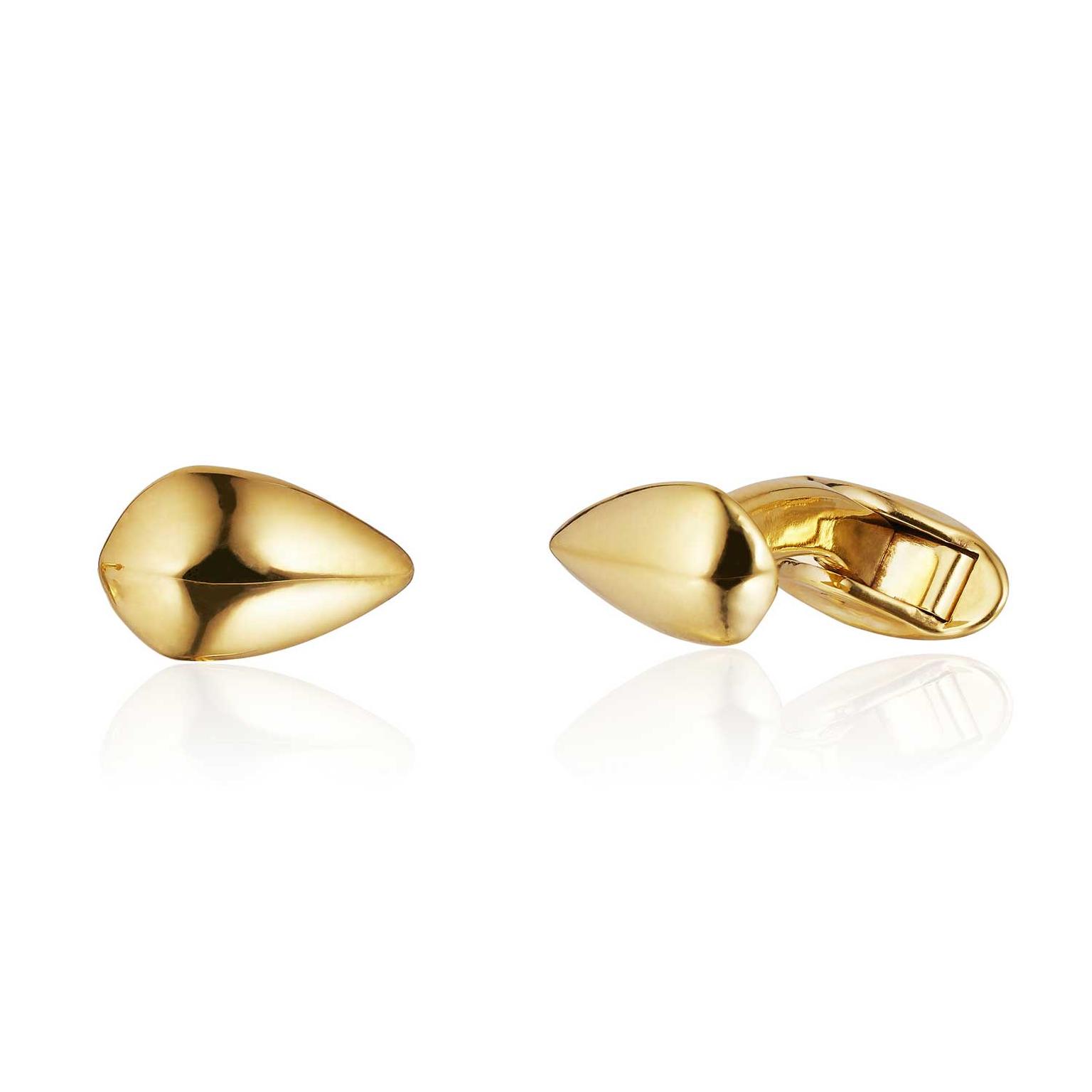 Patrick Mavros Pangolin Scale cufflinks in gold