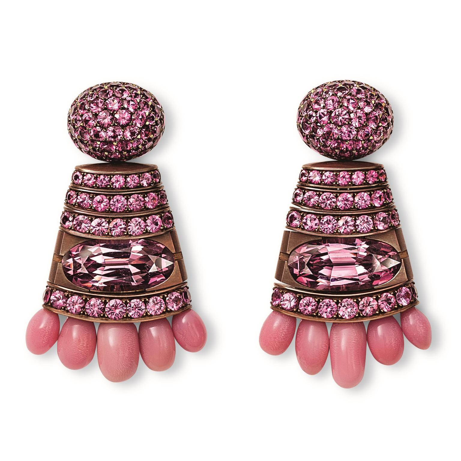 Hemmerle pink conch pearl earrings