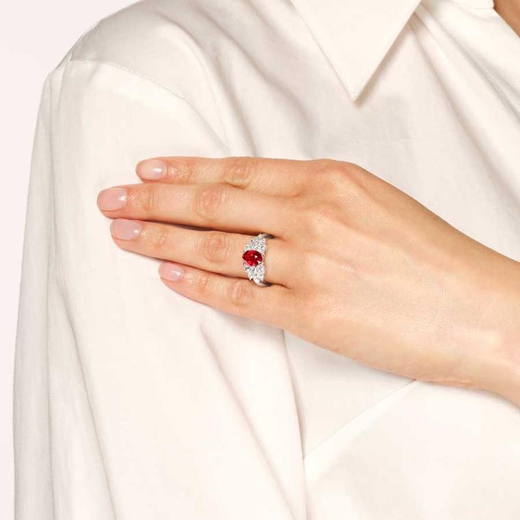 Hirsh Pegasus Ruby and platinum ring