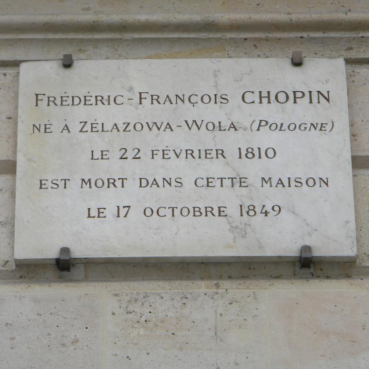 Chopin plaque Place Vendome