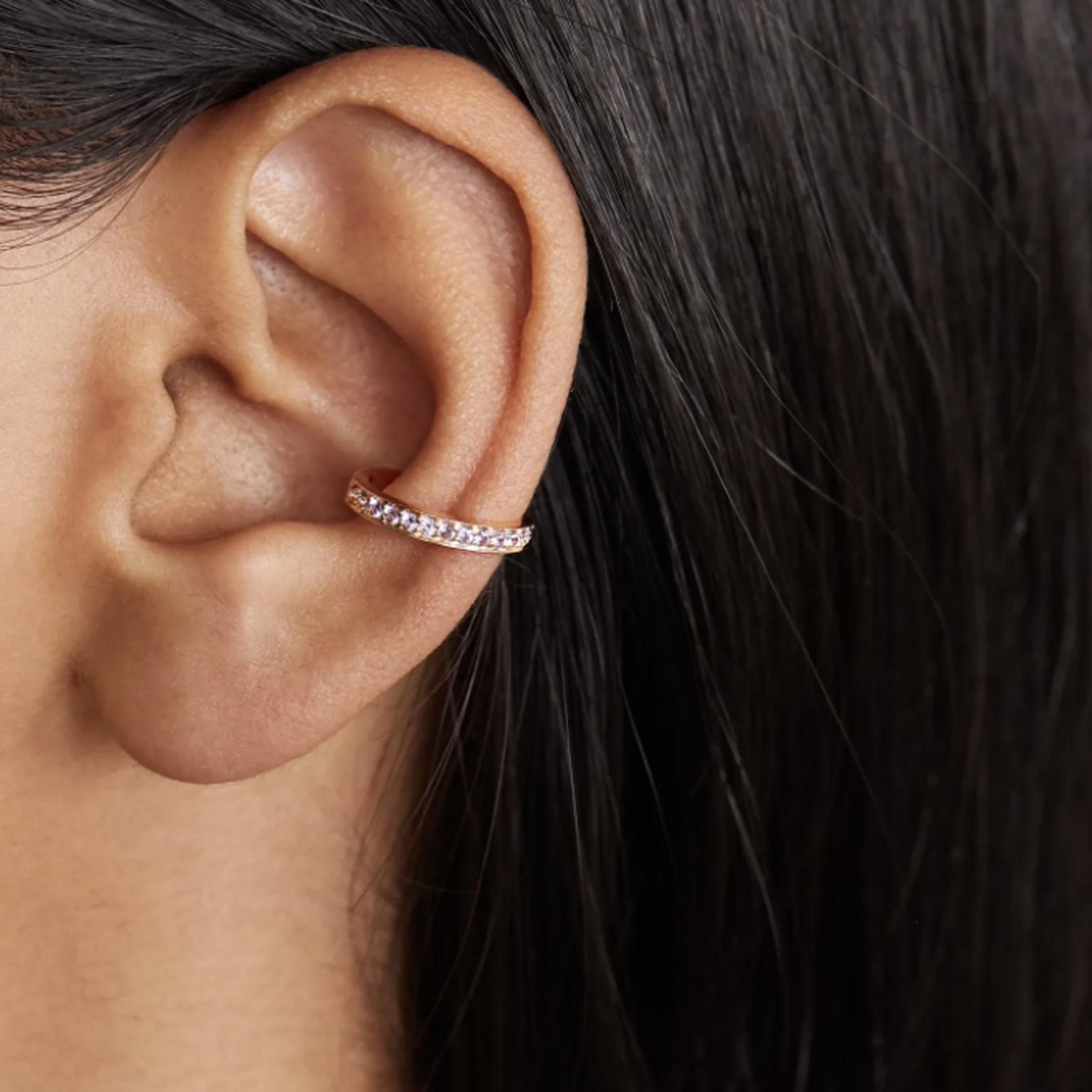 Ear cuff in sapphire by Anita Ko