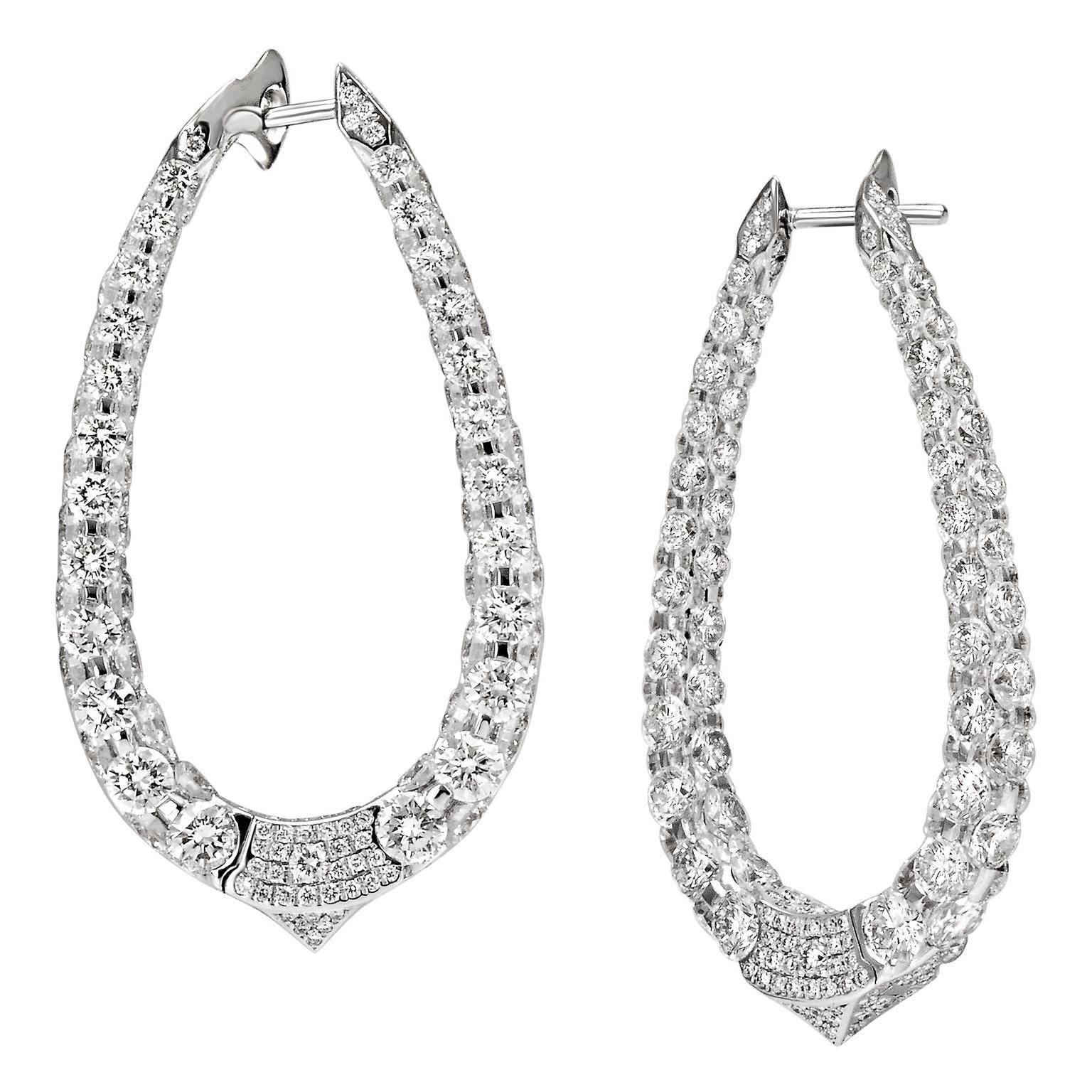 Boghossian Les Merveilles Creole hoop diamond earrings