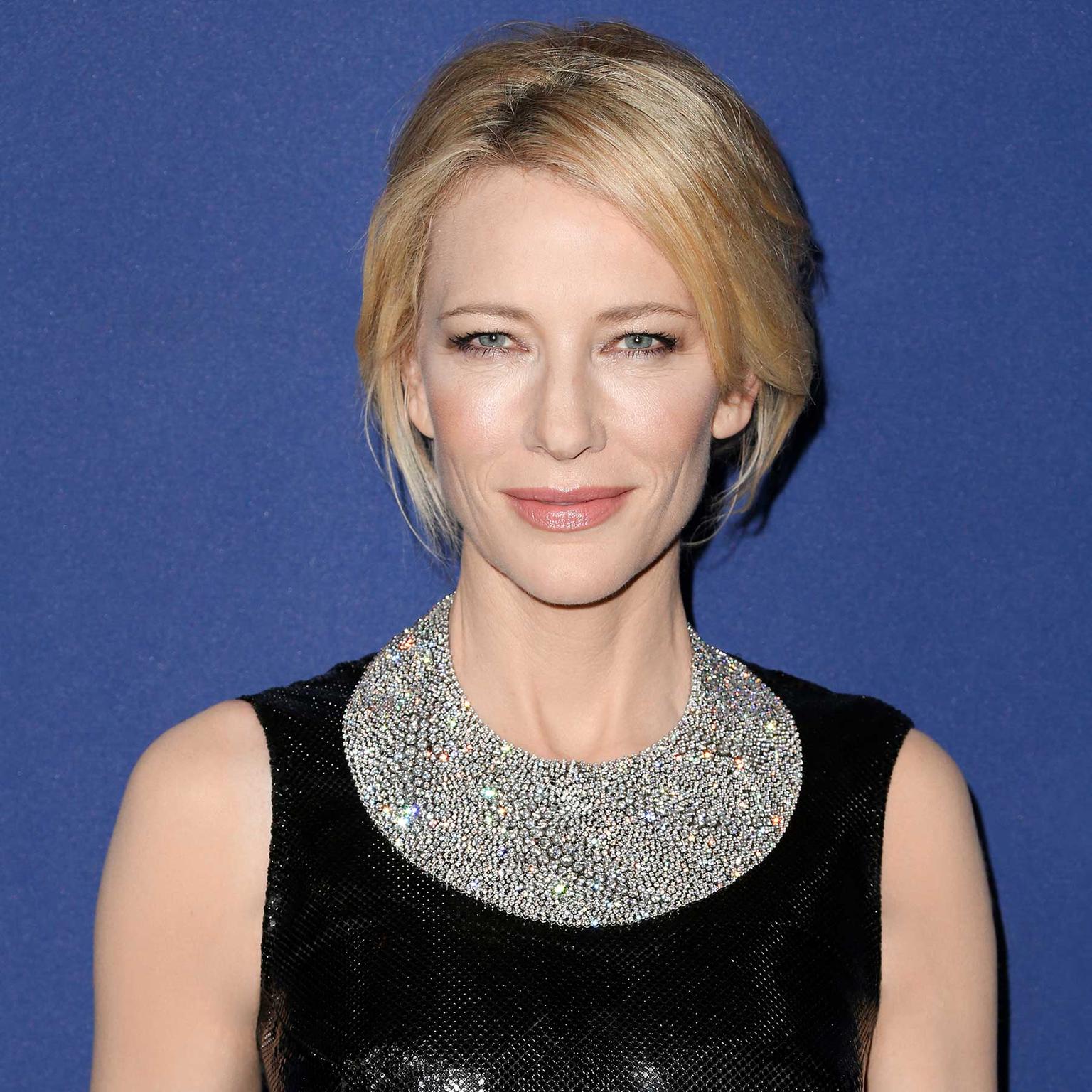 Cate Blanchett wears Tiffany Blue Book diamond bib