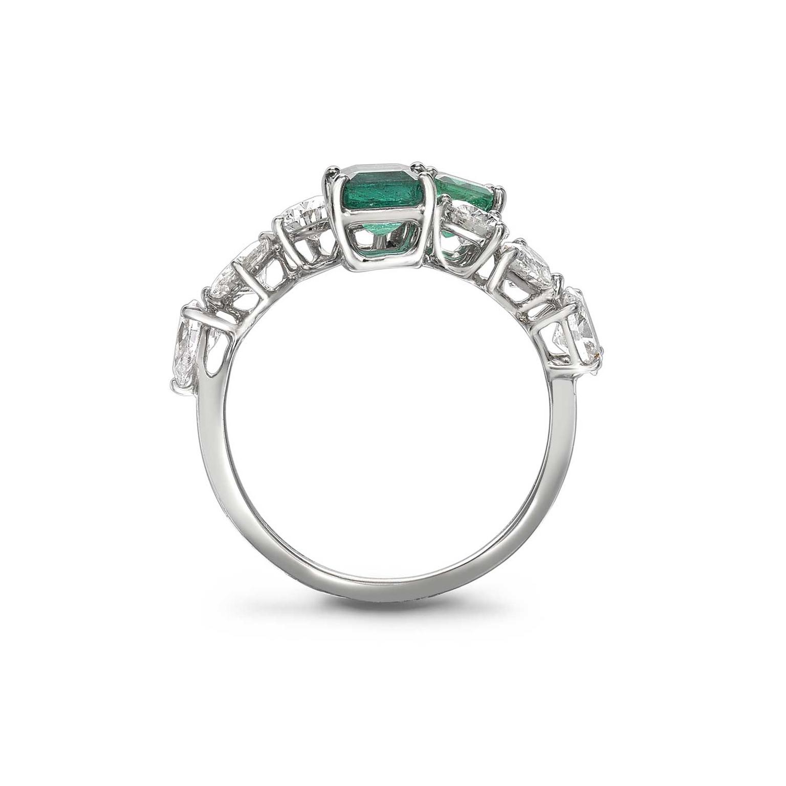 William & Son MYA emerald and diamond ring