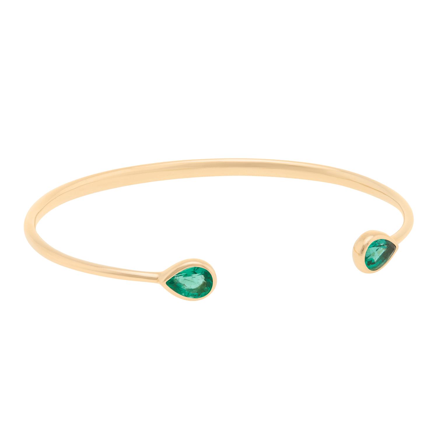 Chirundu yellow gold bangle with Gemfields emeralds | AYA | The ...