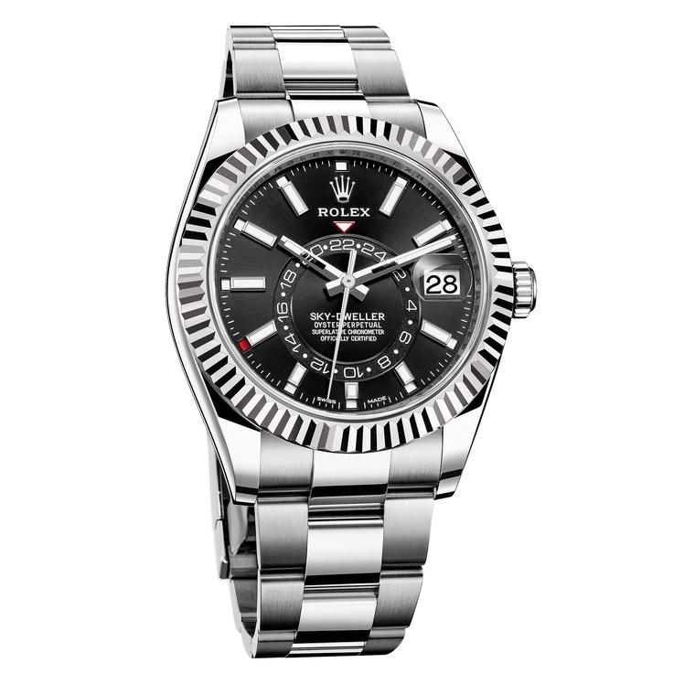 Federer Rolex Sky-Dweller in White Rolesor with black dial Price £10,600