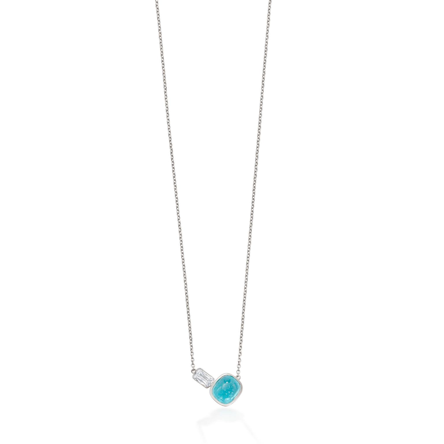 Boodles Pas de Deux diamond and Paraiba tourmaline necklace