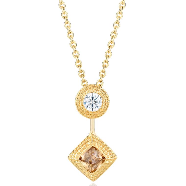 De Beers Talisman rough diamond pendant necklace