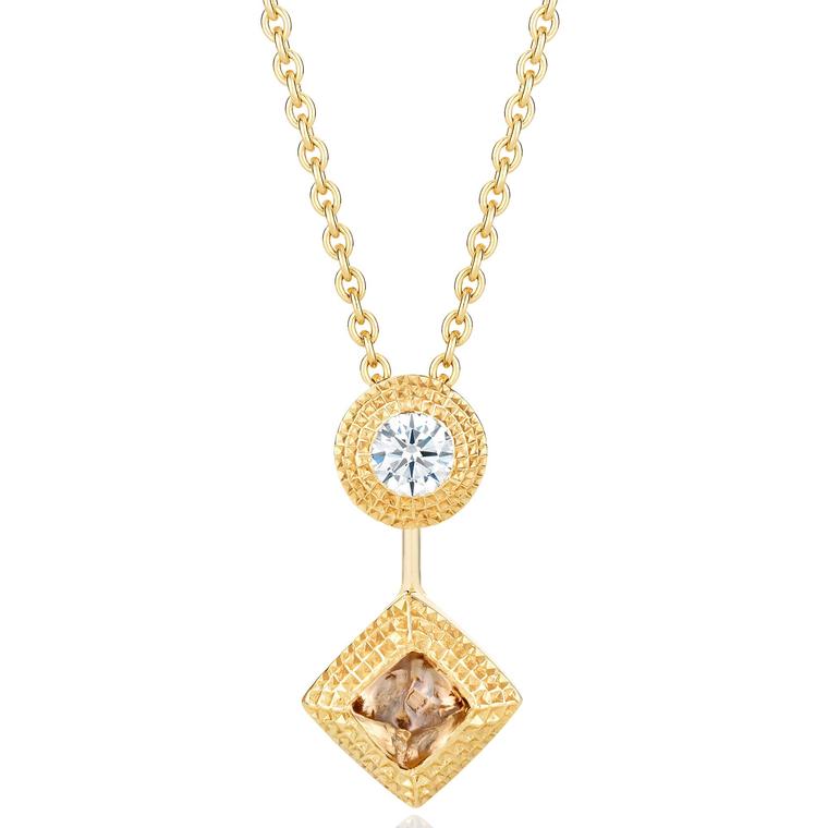 De Beers Talisman rough diamond pendant necklace