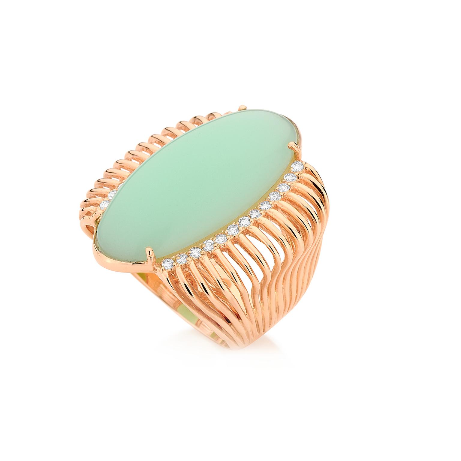 Carla Amorim Pistache Chrysoprase cocktail ring