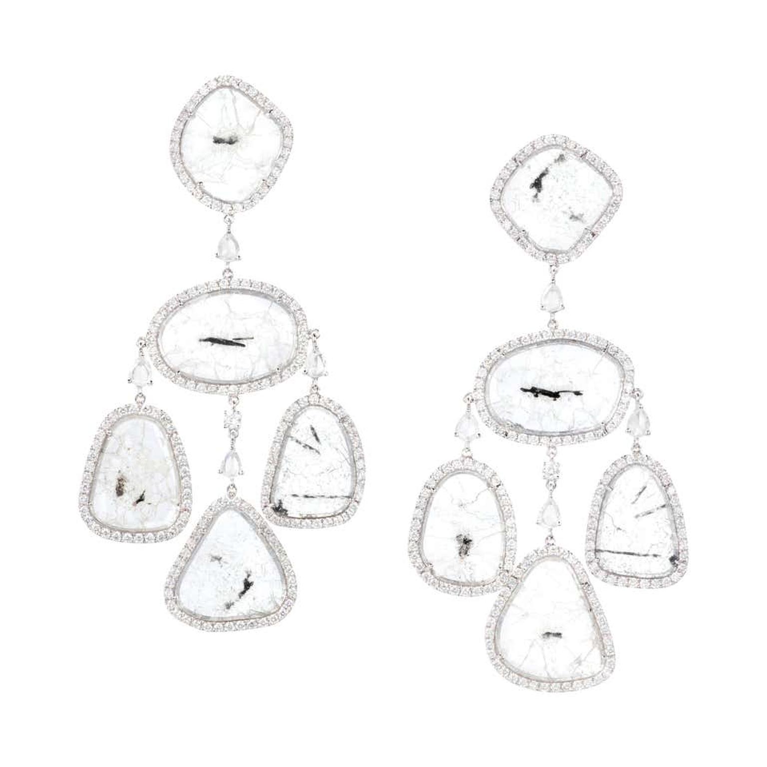 Slice rose cut diamond earrings